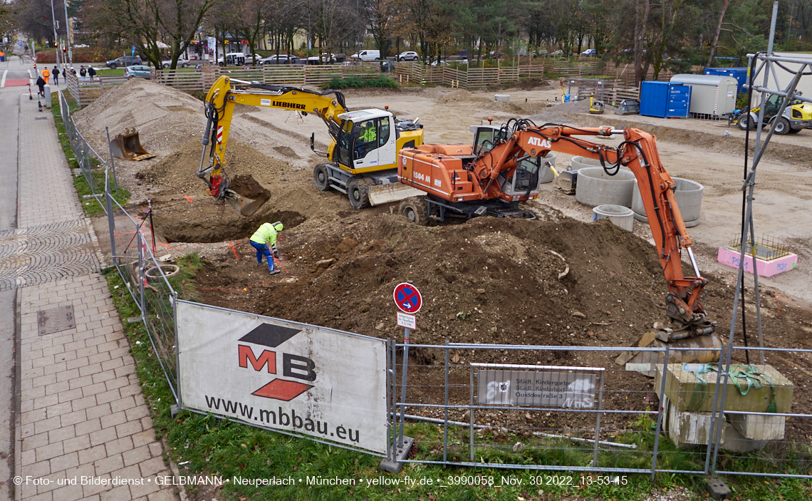 30.11.2022 - Baustelle an der Quiddestraße Haus für Kinder in Neuperlach